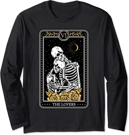 Vintage The Lovers Tarot Card VI Occult Graphic Long Sleeve
