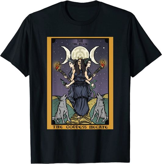 The Goddess Hecate Tarot Card Triple Moon Wiccan Pagan Witch T-Shirt
