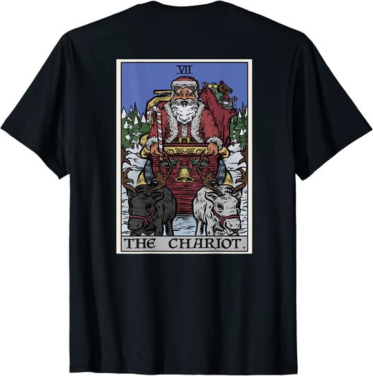 The Chariot Tarot Card Funny Santa Claus Christmas Witch T-Shirt