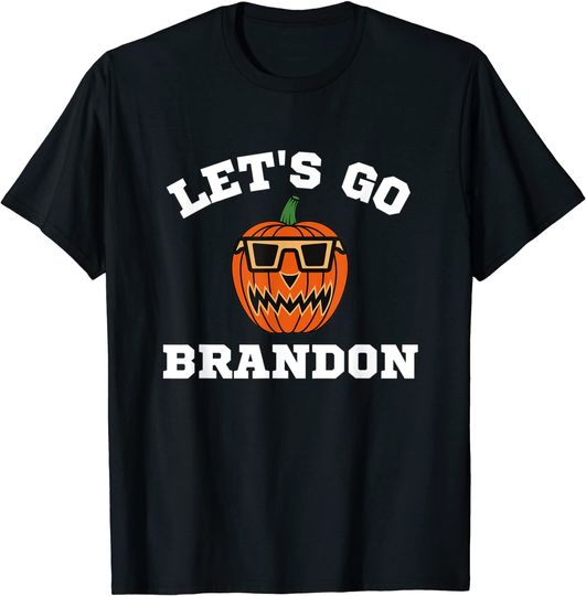 Let's Go Brandon Chant Halloween Pumpkin in Glasses T-Shirt
