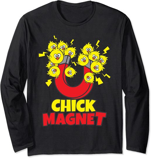 Funny Easter Boys Chick Magnet Yellow Chicks Dig Me Long Sleeve T-Shirt