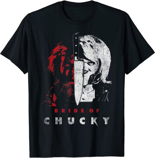 Child's Play Bride Of Chucky Split Portrait T-Shirt