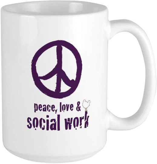 Peace Love Social Work Mug