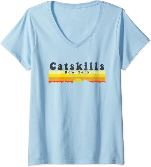 The Catskill Retro Vintage New York V-Neck T-Shirt