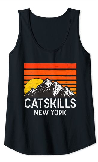 The Catskills New York USA Retro Vintage Mountain Tank Top