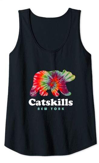 The Catskill Mountains The Catskills NY Tie Dye Bear Tank Top