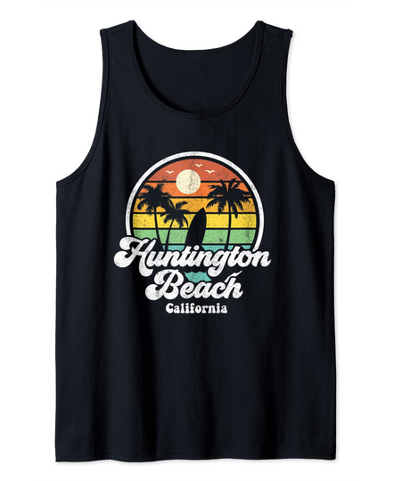 Huntington Beach Vintage California Surfing Retro Surf Gift Tank Top