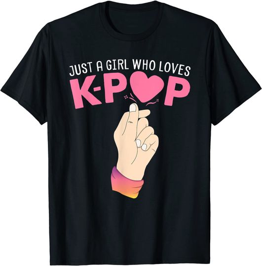 BTS Just A Girl Who Loves K-Pop Finger Heart T-Shirt