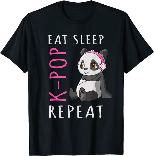 Eat Sleep K-Pop Repeat Panda T-Shirt