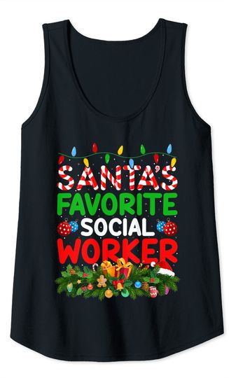 Social Worker Christmas Tank Top