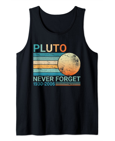 Pluto Never Forget Science Space Graphic Retro Tank Top