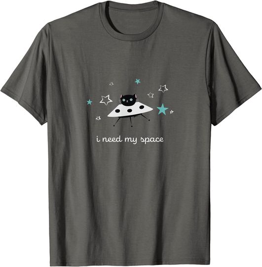 I Need My Space Black Cat T-Shirt