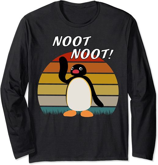 Noot Noot Penguin Vintage For Men Women Funny Long Sleeve T-Shirt