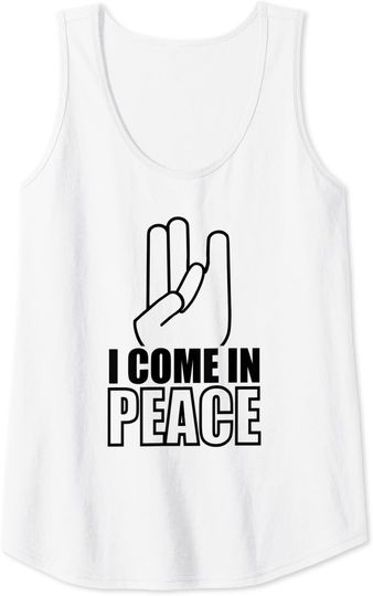 I Come In Peace Friendly Shocker Gesture Tank Top