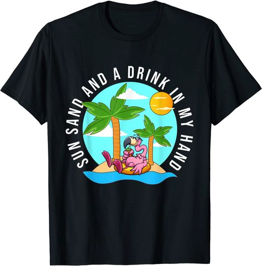 Sun Sand And Drink In My Hand Bachelorette Party Beach Toes T-Shirt