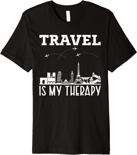 Travel is My Therapy Europe Asian Traveler Trip T-Shirt