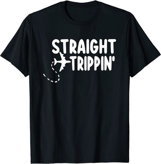 Straight Trippin Vacation Vacay Summer Travel Bachelorette T-Shirt