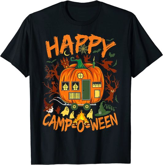 Happy Camp O Ween Halloween Camping Camper T-Shirt