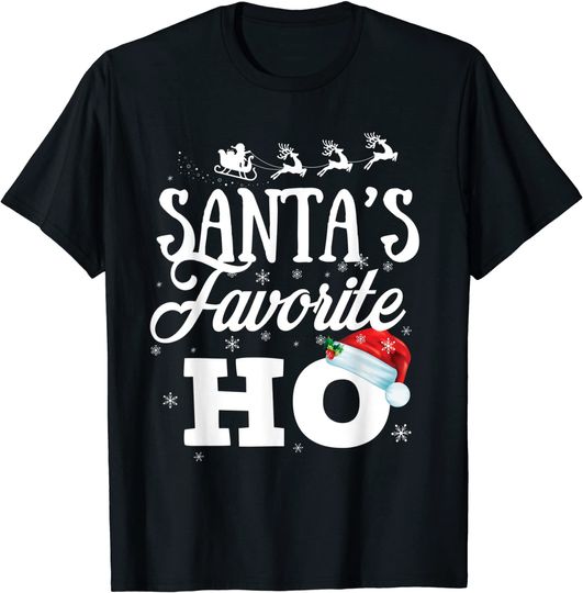 Santa's Favorite Ho Funny Christmas Gift Matching Pajama Gif T-Shirt