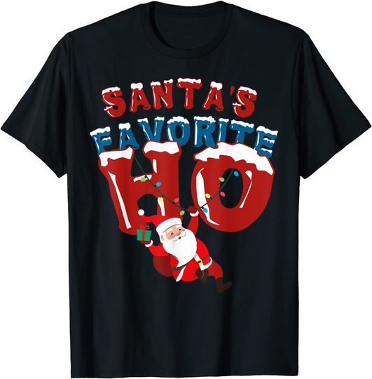 Santa's Favorite Ho Funny Christmas Xmas Cotume Pajama T-Shirt