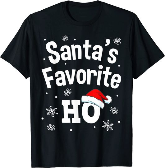 Christmas Santa's Favorite Ho Shirt, Adult Naughty Pajama T-Shirt