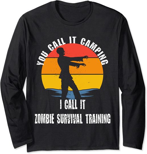 Zombie Survival Training Camping Apocalypse Halloween Long Sleeve
