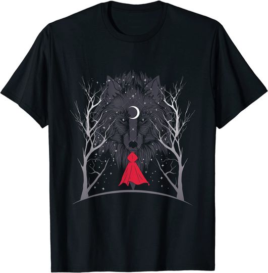 Little Red Riding Hood And The Wolf In The Moonlight T-Shirt