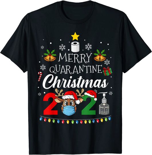 Merry Christmas 2021 Reindeer Funny Pajamas Family Xmas T-Shirt