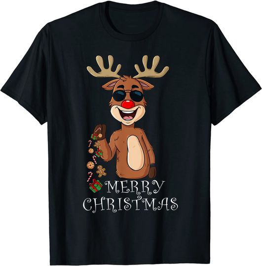 Merry Christmas Reindeer Funny Family Pajamas Xmas T-Shirt