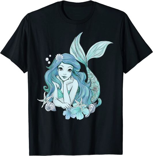 Little Mermaid Ariel Teal Sketch T-Shirt