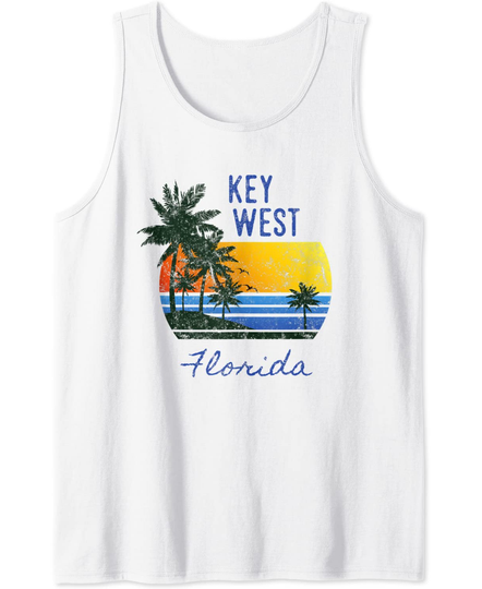Key West Sunset Florida Beach Vintage Novelty Art Tank Top