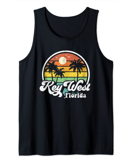 Vintage Key West Florida Retro 70's Beach Vacation Gift Tank Top