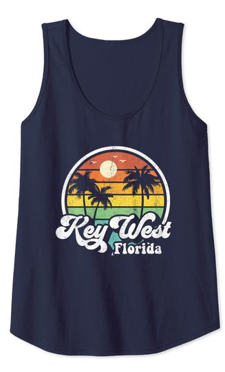 Vintage Key West Florida Retro 70's Beach Vacation Gift Tank Top
