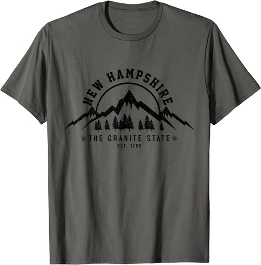 New Hampshire The Granite State Est. 1788 Mountains Gift T-Shirt