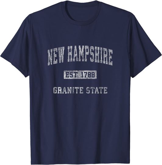 Retro New Hampshire T-shirt Vintage Athletic Sports Design