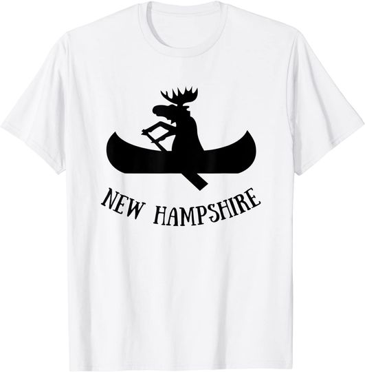 New Hampshire Moose Canoe Vacation T-Shirt