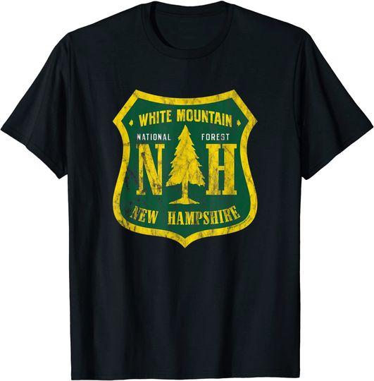 White Mountain National Forest New Hampshire Shield Vintage T-Shirt