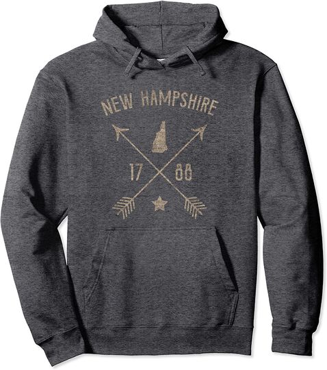 New Hampshire Vintage Distressed State Outline Arrows Hoodie