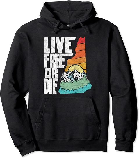 Live Free or Die Retro New Hampshire Nature Hoodie