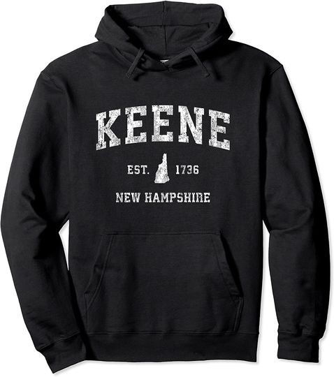 Keene New Hampshire NH Vintage Athletic Sports Design Pullover Hoodie