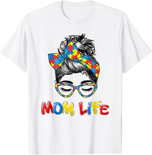 Autism Awareness Mom Life Shirts Women Mom Gift T-Shirt