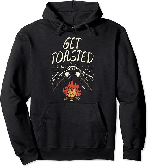Let's Get Toasted Camping Nature Hiking Campfire Hoodie