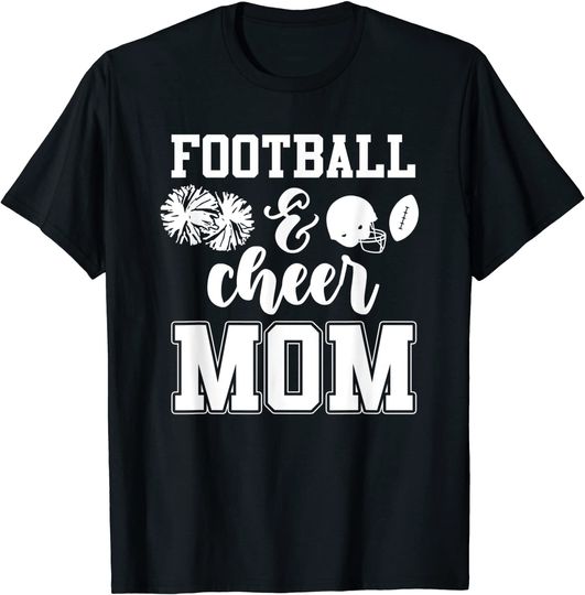 Football And Cheer Mom Or Mama Shirt Game Day Outfit T-Shirt