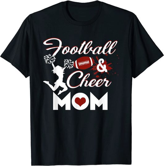 Football And Cheer Mom School Sports Funny Football Players T-Shirt
