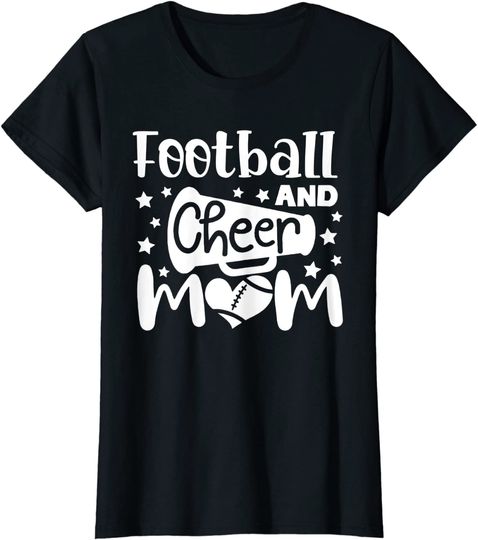 Womens Football & Cheer Mom High School Player Cheerleading Funny T-Shirt