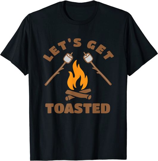 Let's Get Toasted Campfire Marshmallow Camping T-Shirt
