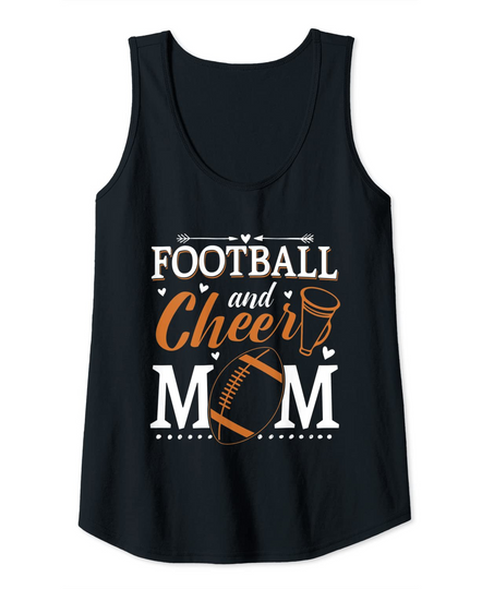 Womens Funny Cheerleading Mom Football and Cheer Mom Tank Top
