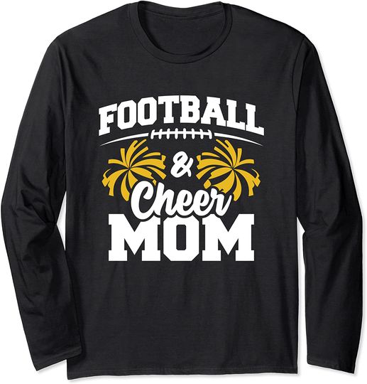 Football Cheer Mom - High School Cheerleader - Cheerleading Long Sleeve T-Shirt