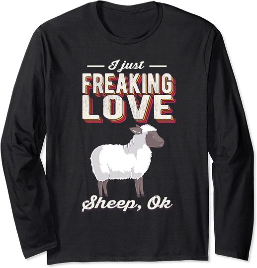 I Just Freaking Love Sheep Shepherd Animal Vintage Long Sleeve T-Shirt