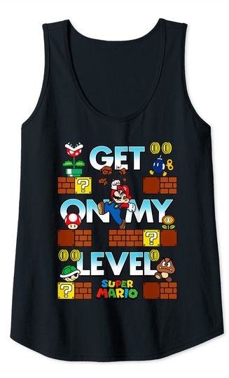 Super Mario Get On My Level Game Play Poster Tank Top